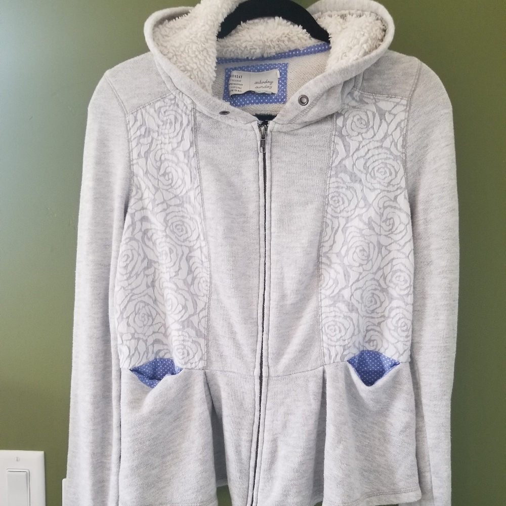 Fuzzy hooded Saturday Sunday hoodie